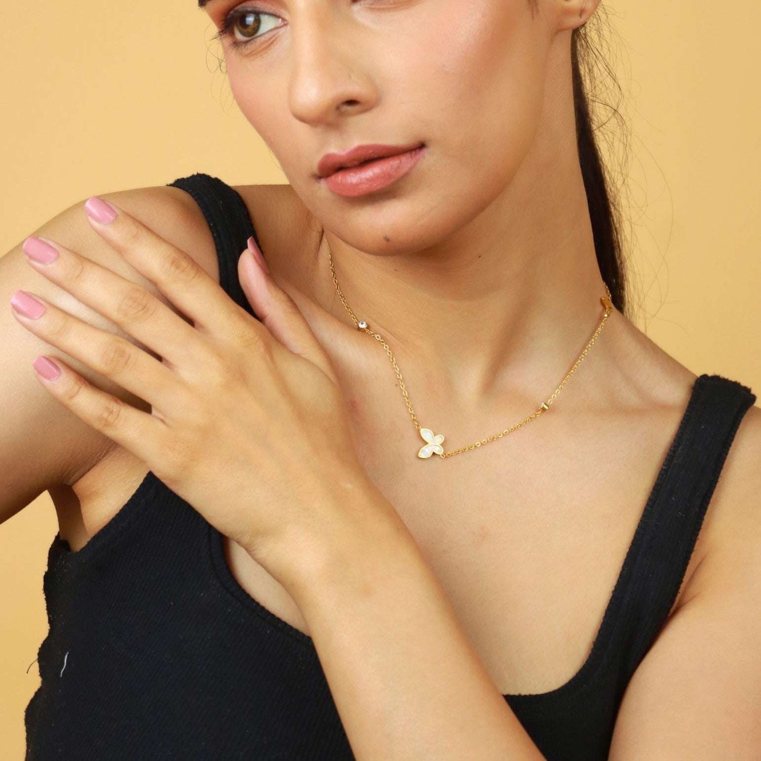 Butterfly Accent Chain Necklace