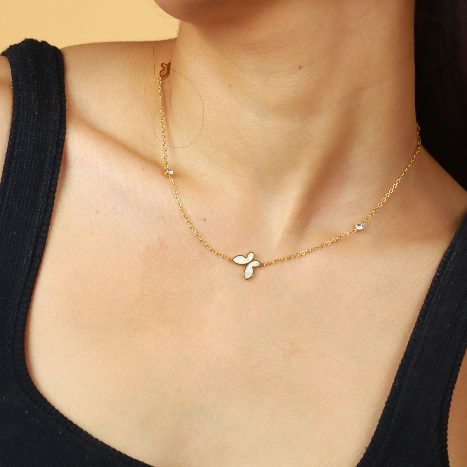 Butterfly Accent Chain Necklace