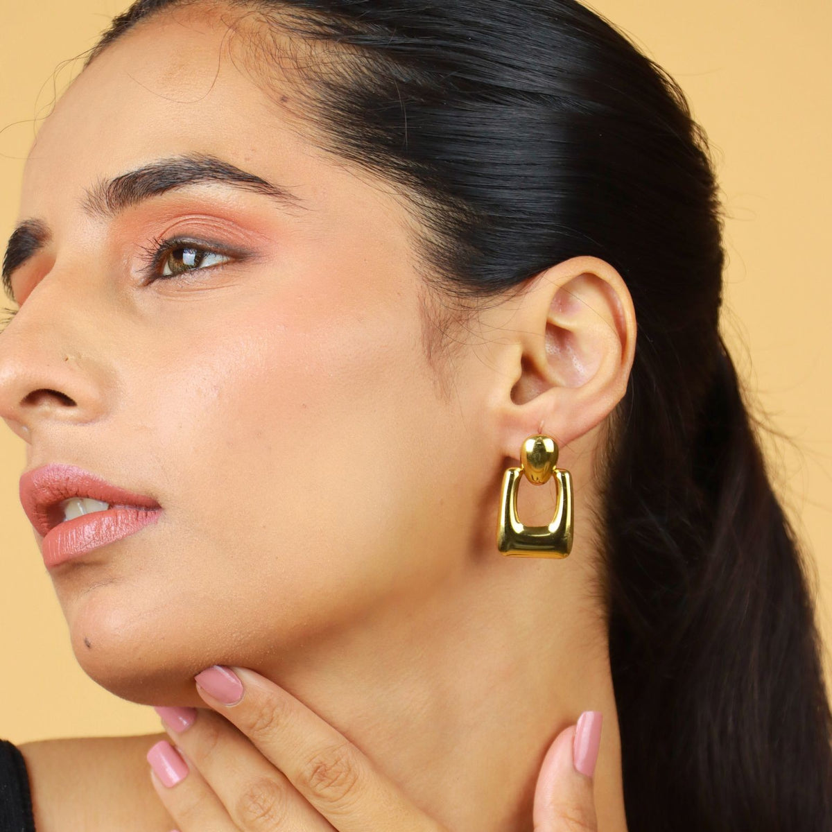 Golden Geometry Hoop Earrings