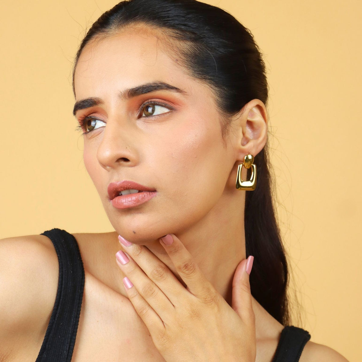 Golden Geometry Hoop Earrings