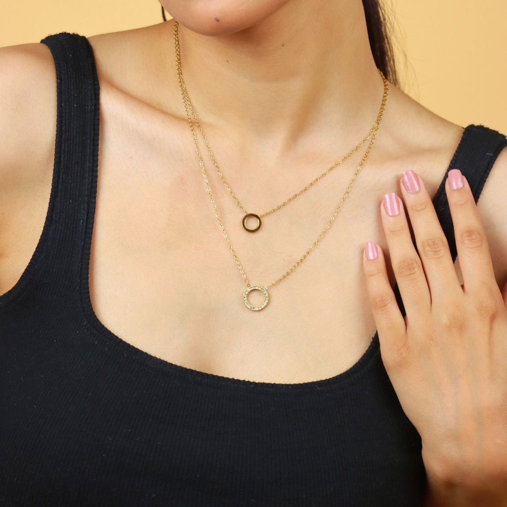 Twin Circle Layered Necklace
