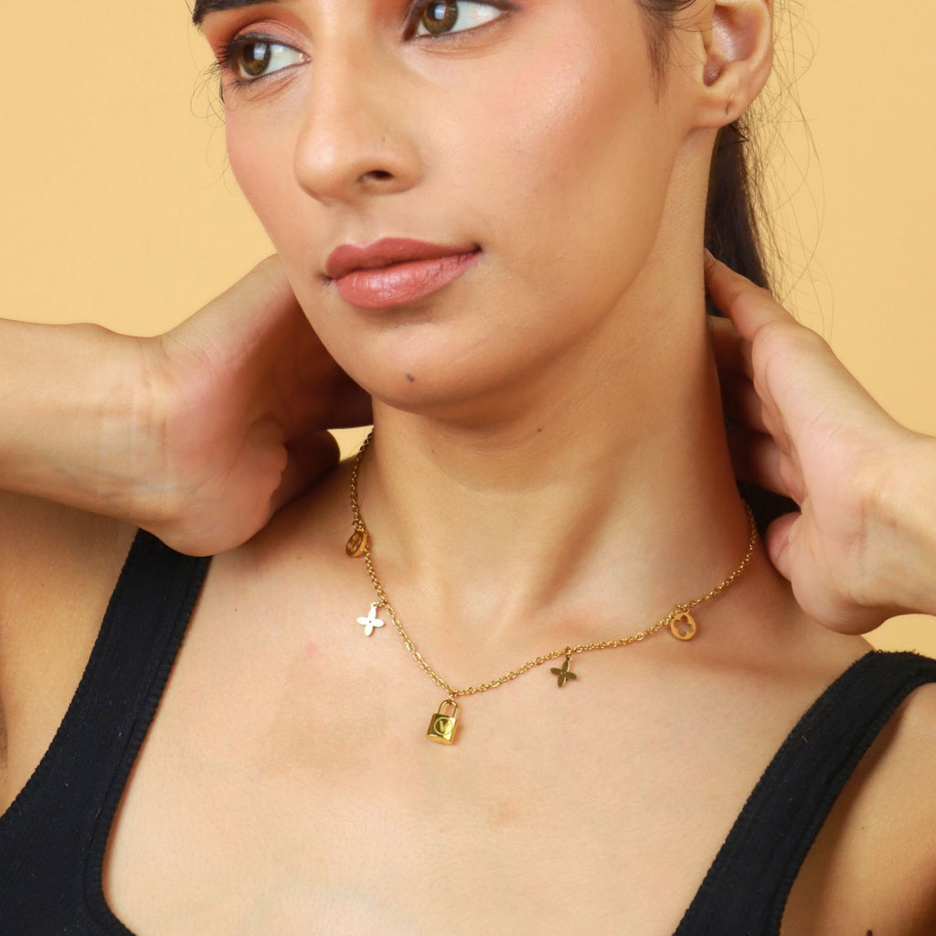 Charm Lock & Keys Necklace