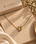 CARAV interlocking heart pendant necklace in gold
