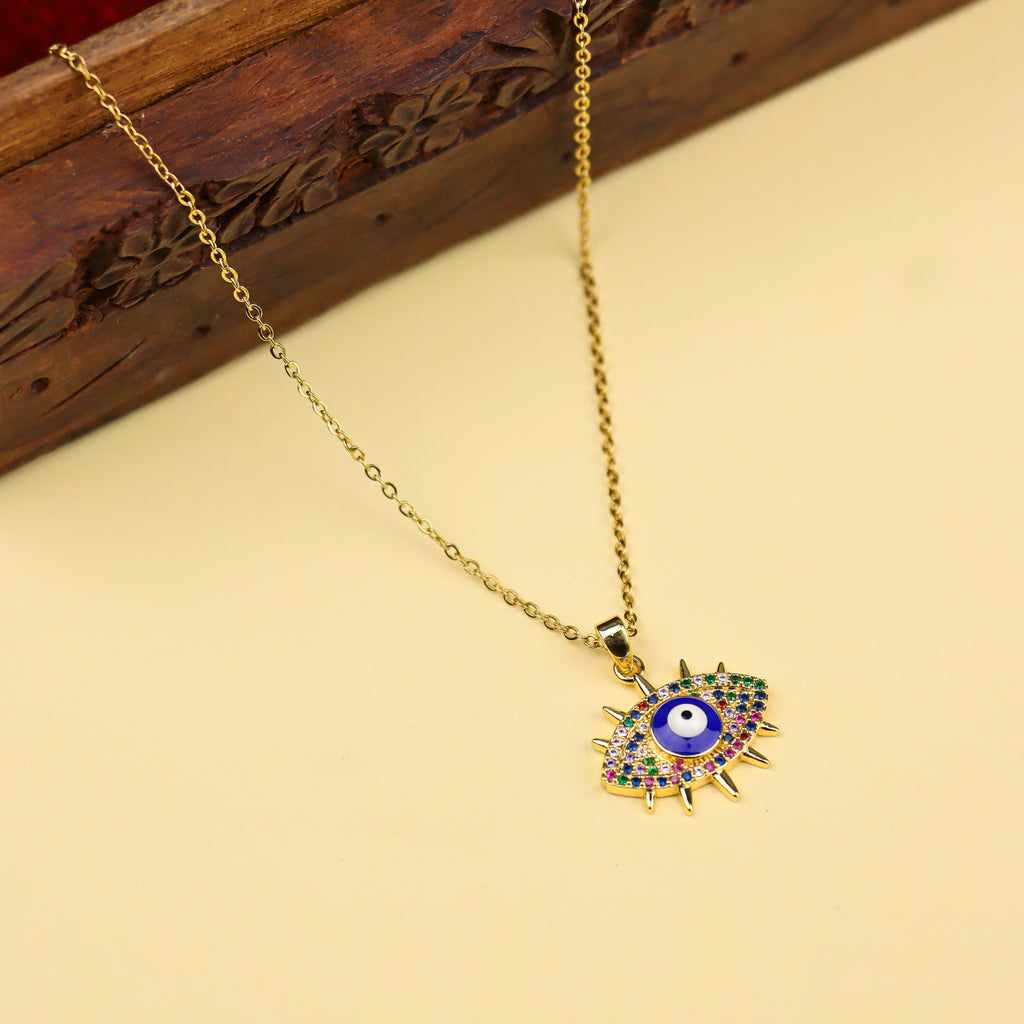 Evil Eye Sunburst Pendant Necklace
