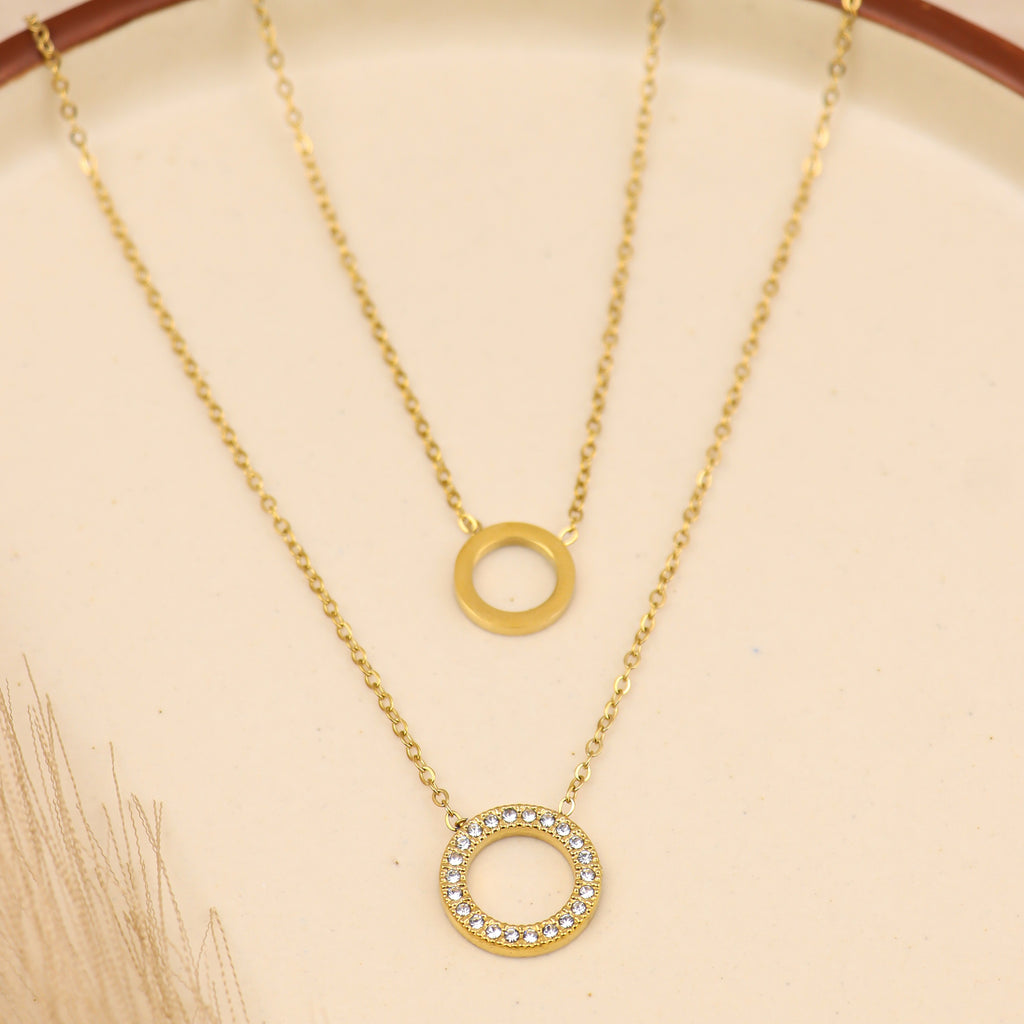Twin Circle Layered Necklace