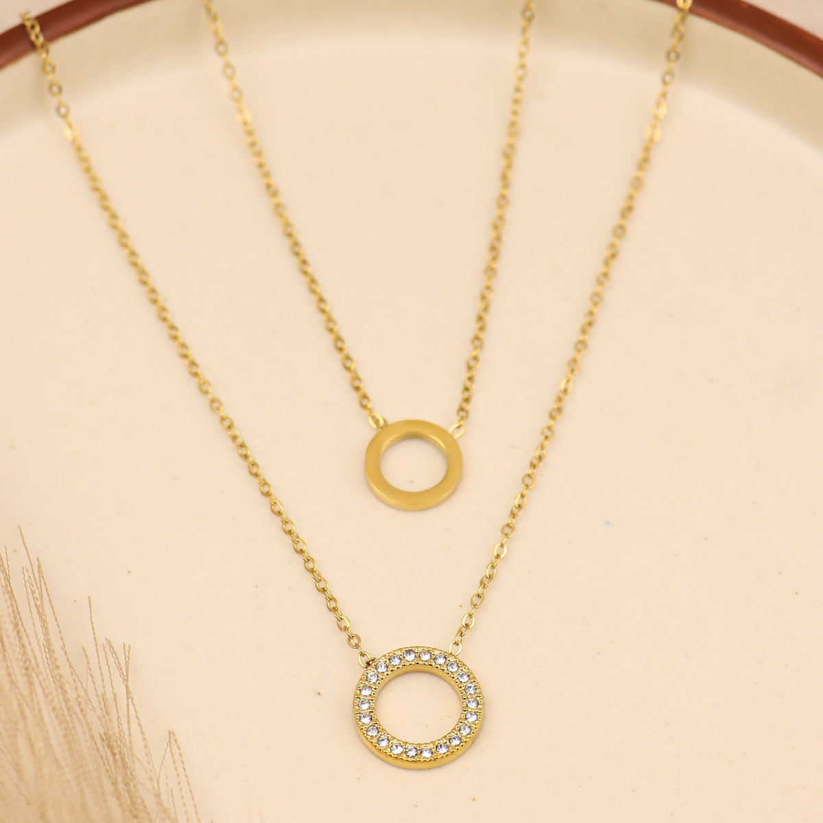 Twin Circle Layered Necklace