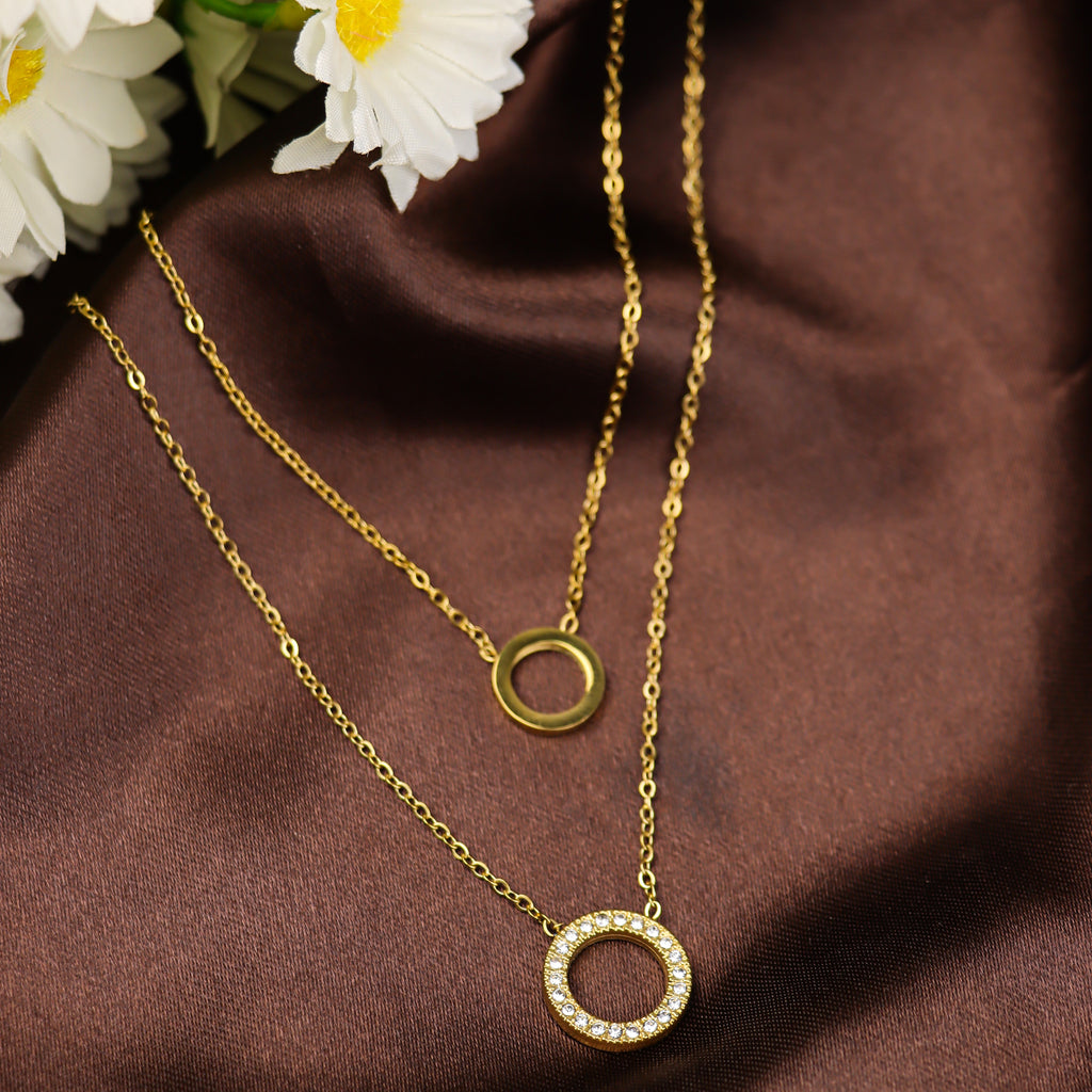 Twin Circle Layered Necklace