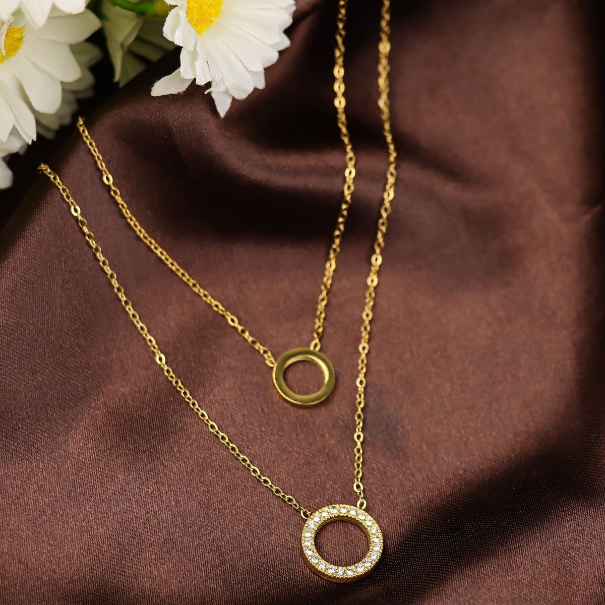 Twin Circle Layered Necklace