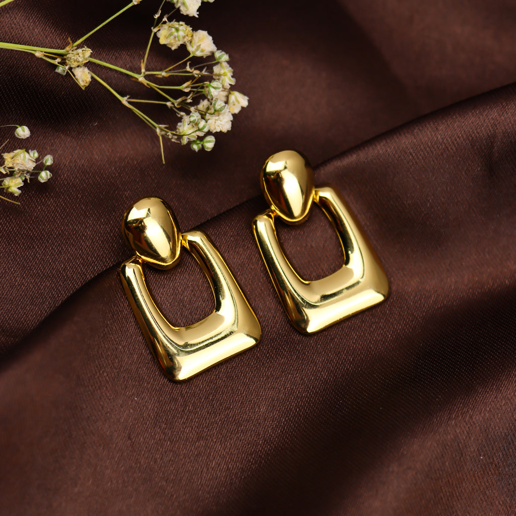 Golden Geometry Hoop Earrings