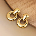 Golden Linked Circle Earrings