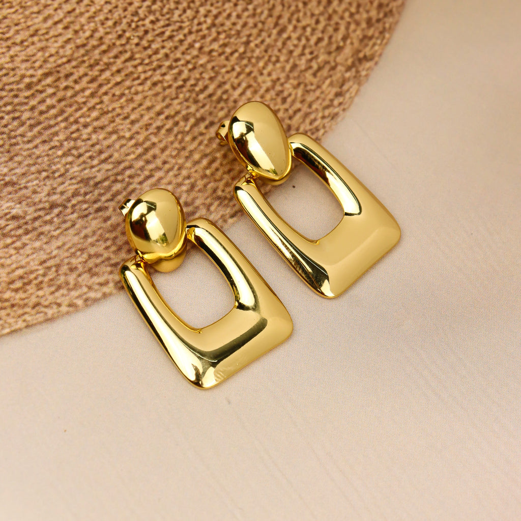 Golden Geometry Hoop Earrings