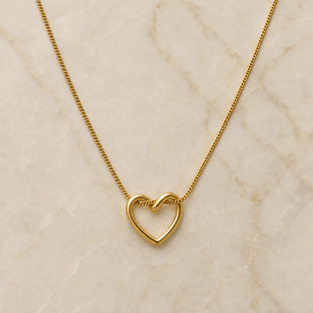 Sculpted Open Heart Pendant Necklace