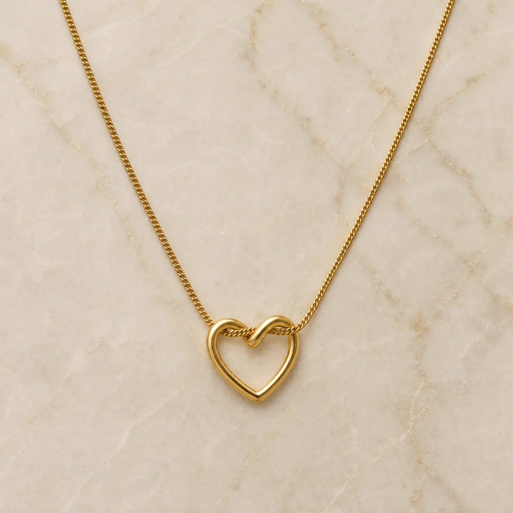 Sculpted Open Heart Pendant Necklace